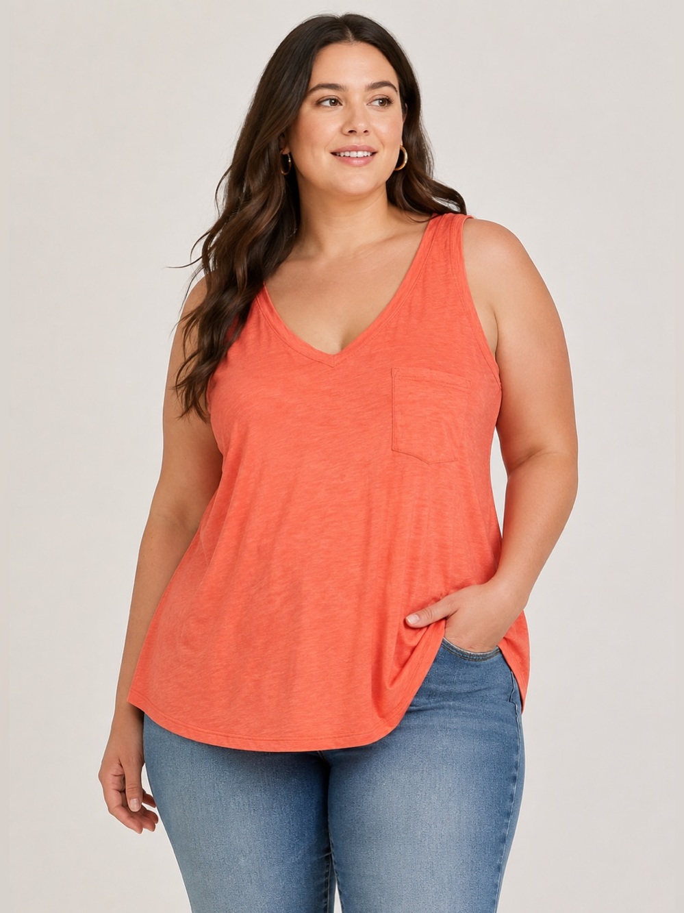 Torrid Orange Classic Fit Tank Top‎